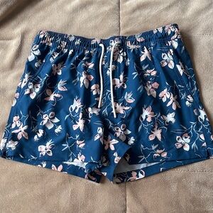 American Eagle Navy Floral Swim Shorts, Size Small